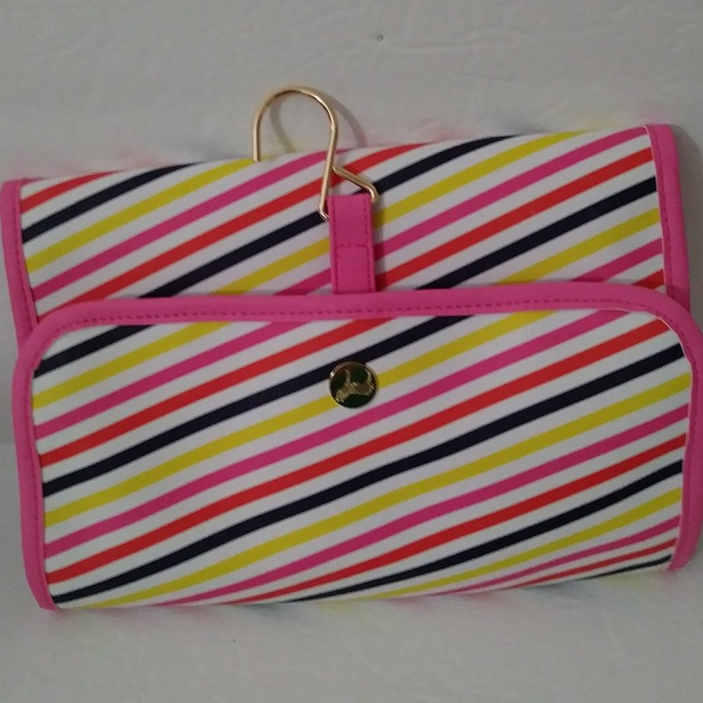Dabney Stripes Print Travel Makeup Case